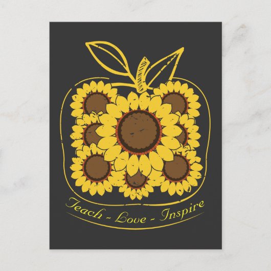 Teach Love Inspire Sunflower School Briefkaart (Voorkant)