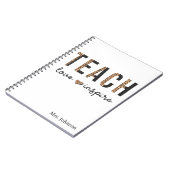 Teach Love Inspire Teacher Appreciard Leopard Notitieboek (Linkerzijde)