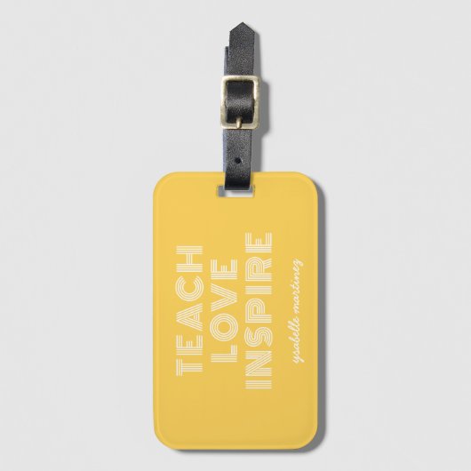 Teach Love Inspire Teacher Appreciation Day Bagagelabel (Voorkant (verticaal))