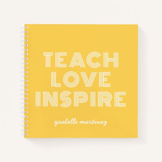 Teach Love Inspire Teacher Appreciation Notitieboek (Voorkant)