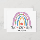 Teach Love Inspire Teacher  Bedankkaart (Voorkant / Achterkant)