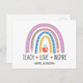 Teach Love Inspire Teacher  Briefkaart (Voorkant / Achterkant)