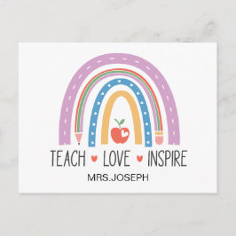 Teach Love Inspire Teacher  Briefkaart