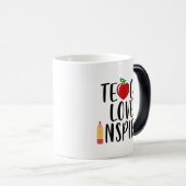 Teach Love Inspire Teacher Gift Magische Mok (Voorkant rechts)