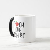 Teach Love Inspire Teacher Gift Magische Mok (Voorkant links)