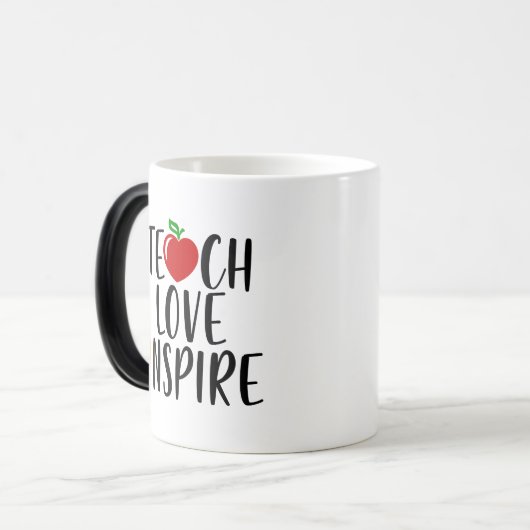 Teach Love Inspire Teacher Gift Magische Mok (Voorkant links)