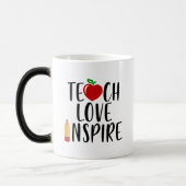 Teach Love Inspire Teacher Gift Magische Mok (Links)