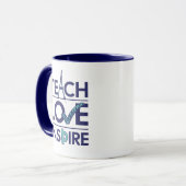 Teach Love Inspire Teacher Inspirerend Mok (Voorkant links)