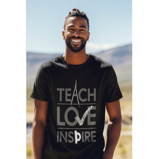 Teach Love Inspire Teacher Inspirerend T-shirt
