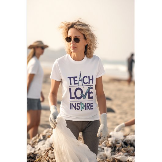Teach Love Inspire Teacher Inspirerend T-shirt