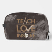 Teach Love Inspire Teacher Inspirerend Toilettasje (Voorkant)