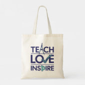Teach Love Inspire Teacher Inspirerend Tote Bag (Achterkant)