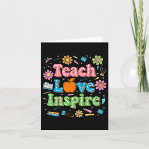 Teach Love Inspire Teacher Life Inspirerend Back Kaart