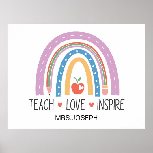 Teach Love Inspire Teacher Poster (Voorkant)