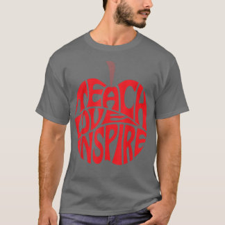 Teach Love Inspire Teacher s for Women Apple Graph T-shirt