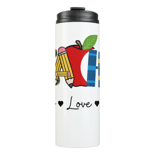 Teach Love Inspire Teacher Scholl 10e dag Thermosbeker (Voorkant)