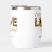 Teach Love Inspire Teacher Sunflower Moderne Name (Rechts)