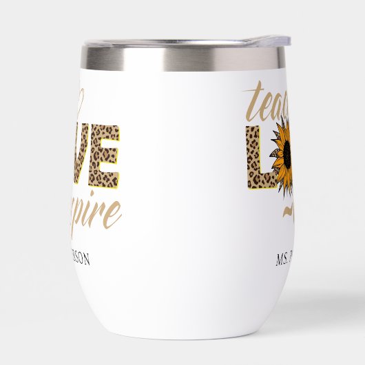 Teach Love Inspire Teacher Sunflower Moderne Name (Links)