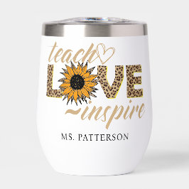 Teach Love Inspire Teacher Sunflower Moderne Name