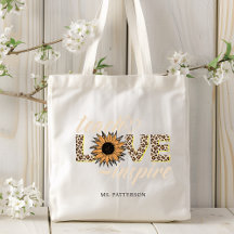Teach Love Inspire Teacher Sunflower Moderne Name