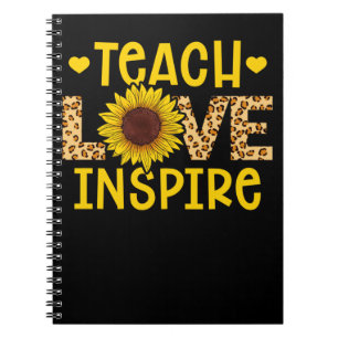 Teach Love Inspire Teacher Sunflower School Notitieboek