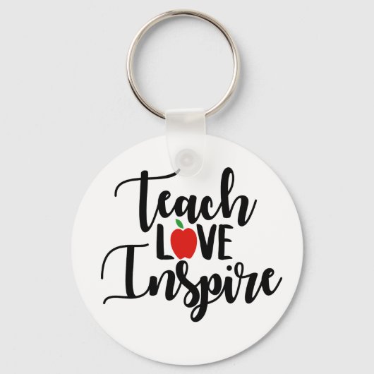 Teach love inspire Teacher words sleutelhanger (Voorkant)