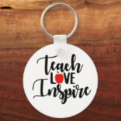 Teach love inspire Teacher words sleutelhanger (Voorkant)