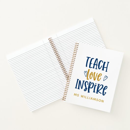 Teach Love Inspire Teacher's Appreciation Notitieb Notitieboek (Binnen)