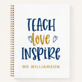 Teach Love Inspire Teacher's Appreciation Notitieb Notitieboek (Voorkant)