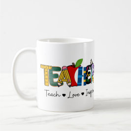 Teach Love Inspire Teachers Day cadeau Koffiemok