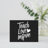 Teach Love Inspire Teacher's Day Gift Teacher Life Briefkaart (Staand voorkant)