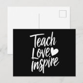 Teach Love Inspire Teacher's Day Gift Teacher Life Briefkaart (Voorkant / Achterkant)