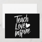 Teach Love Inspire Teacher's Day Gift Teacher Life Kaart (Voorkant / Achterkant)