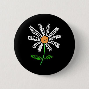 Teach Love Inspire Teachers Inspirerend Flower T Ronde Button 5,7 Cm