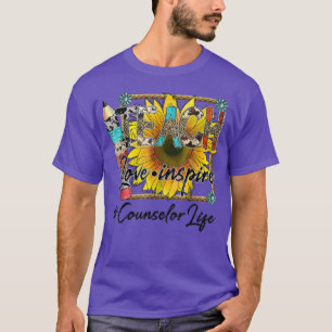Teach Love Inspire Terug naar school Counselor Lif T-shirt
