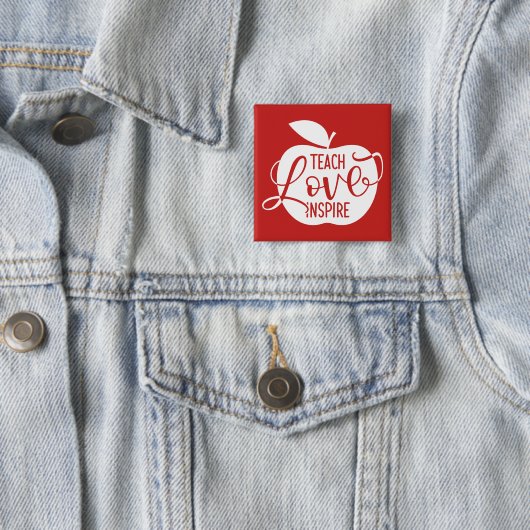 Teach Love Inspire Vierkante Button 5,1 Cm (In situ)