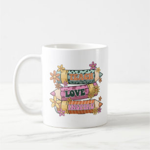 Teach Love Inspireer Retro Design Koffiemok