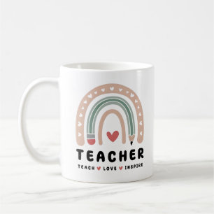 Teach Love Inspireer Retro Design Koffiemok