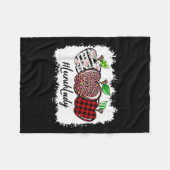 Teach Love Insre Lunch Lady Leopard Red Plain  Fleece Deken (Voorkant (Horizontaal))