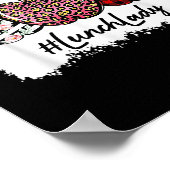 Teach Love Insre Lunch Lady Leopard Red Plain  Poster (Hoek)