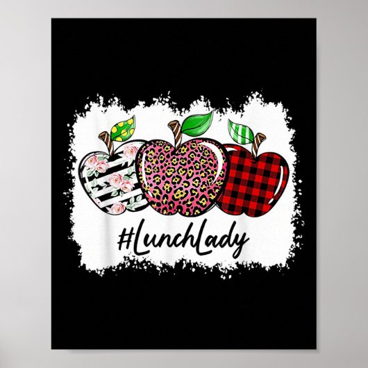 Teach Love Insre Lunch Lady Leopard Red Plain  Poster (Voorkant)