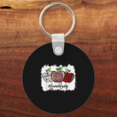 Teach Love Insre Lunch Lady Leopard Red Plain Sleutelhanger (Voorkant)