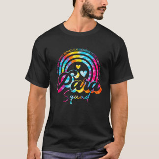 Teach Love Tie Dye Rainbow Para Squad Terug naar s T-shirt