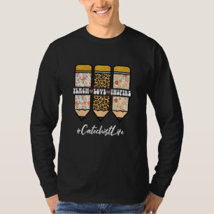 Teach Loves Inspire Catechist Life Teacher Teachin T-shirt