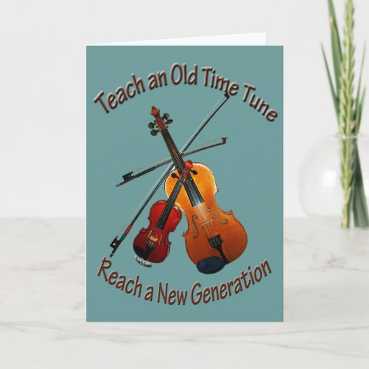 Teach Old Time Tune Wenskaart Kaart (Voorkant)