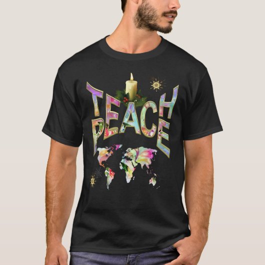 Teach peace at All Times design T-shirt (Voorkant)
