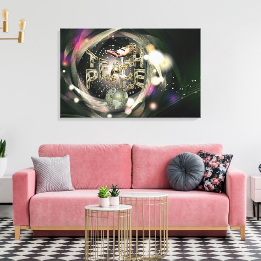 Teach-peace-beweging Canvas Afdruk (Insitu (Woonkamer))