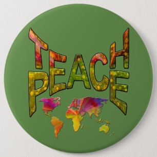 Teach-peace-beweging Ronde Button 6,0 Cm