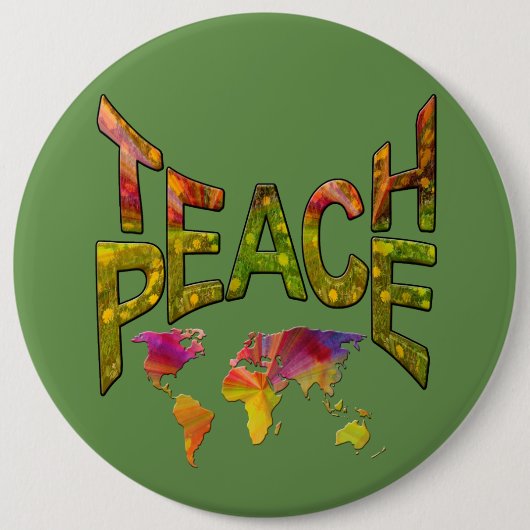 Teach-peace-beweging Ronde Button 6,0 Cm (Voorkant)