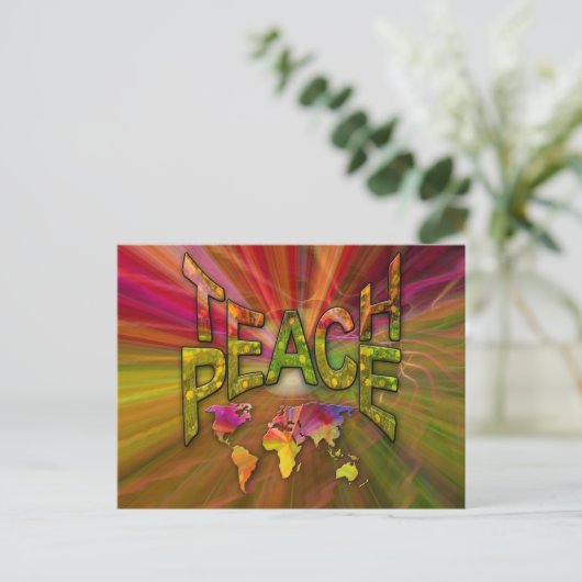 Teach Peace Briefkaart (Staand voorkant)